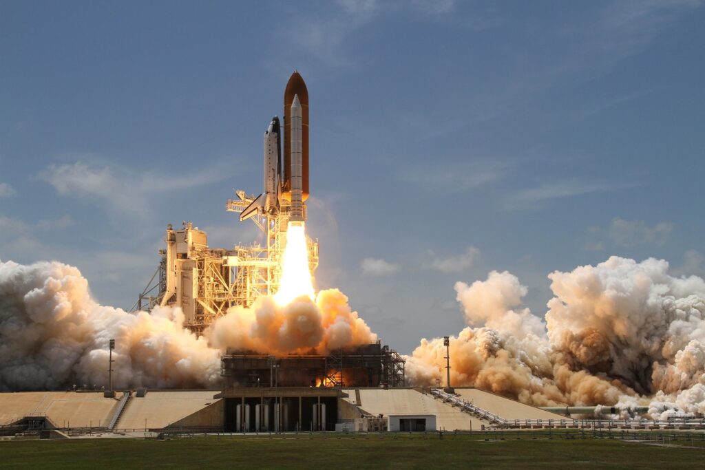 space shuttle launches rocket explosion launch