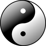 schwarz weisses yin yang zeichen