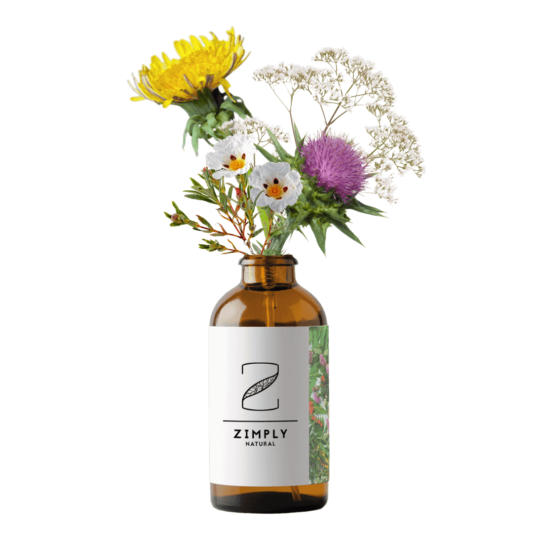 Bottles from Zimply Natural from which flowers come