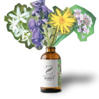 ZIMPLY NATURAL Flasche mit Heilpflanzen Blumenstrauss